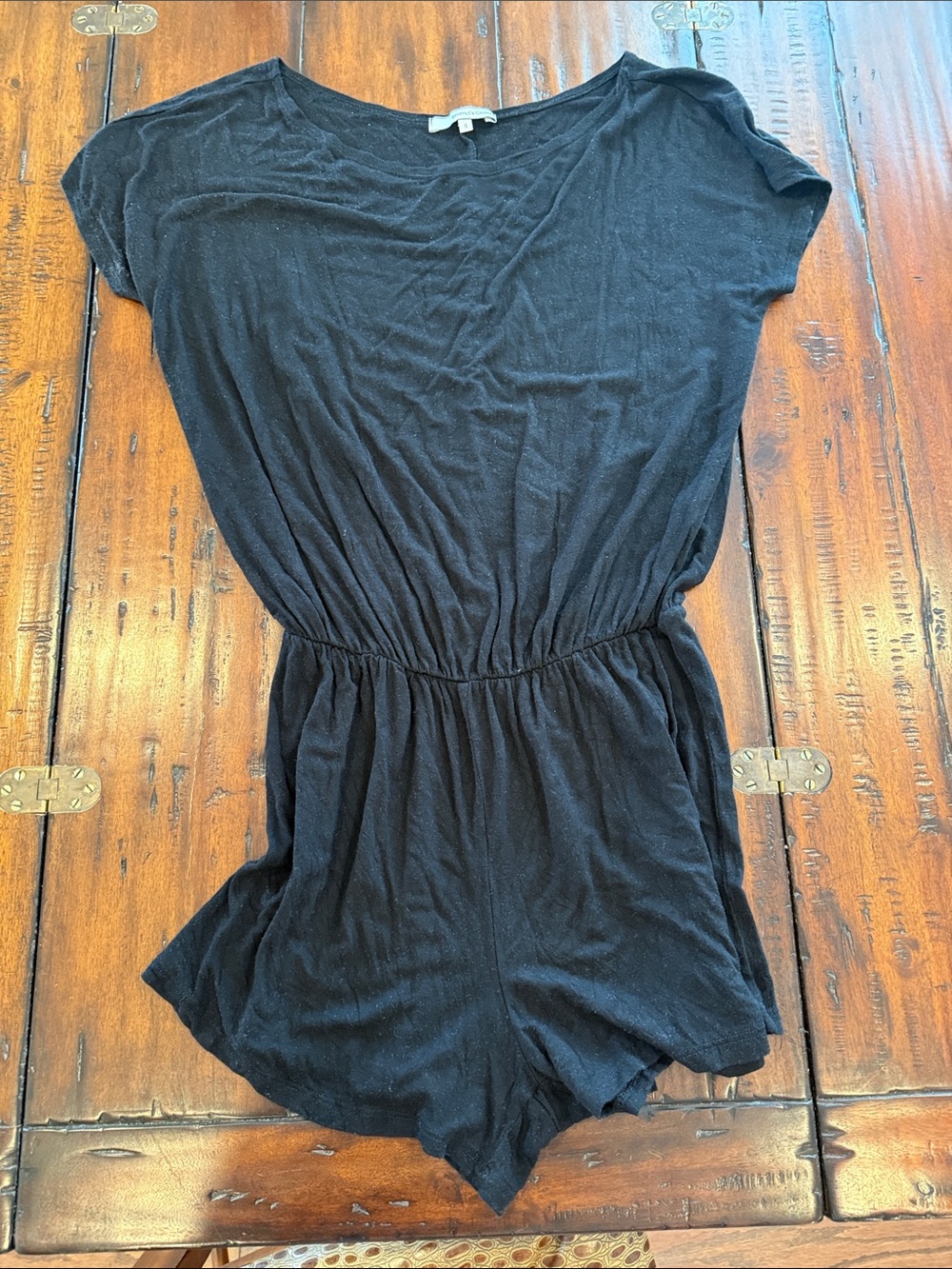 Black Short Sleeve Romper